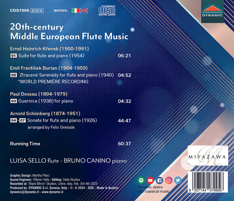 Schoenberg, Krenek, Burian & Dessau: 20th-Century Middle European Flute Music