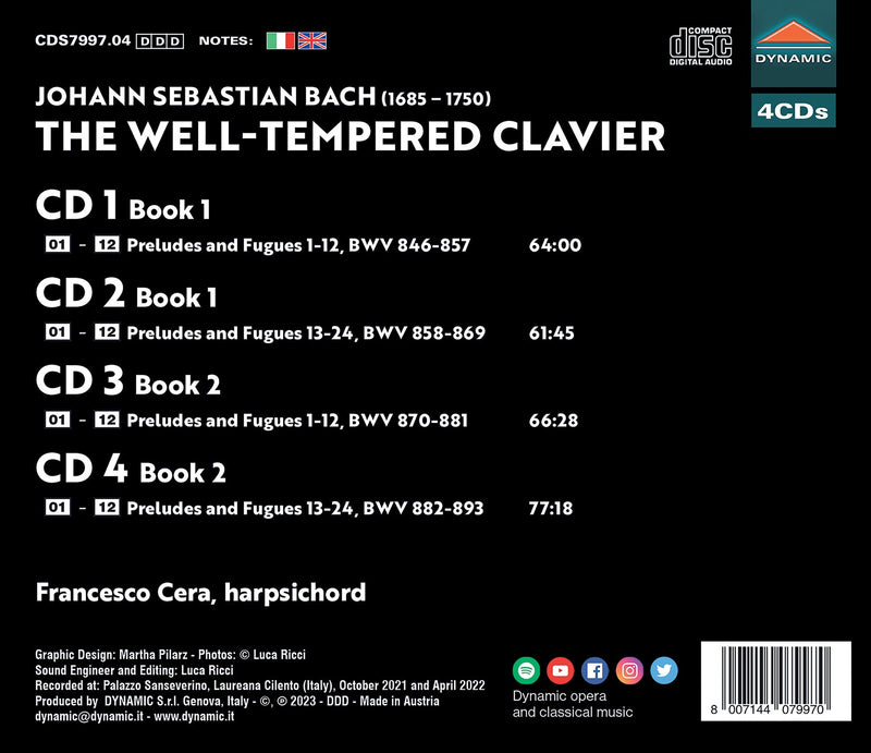 Bach: The Well-Tempered Clavier / Francesco Cera