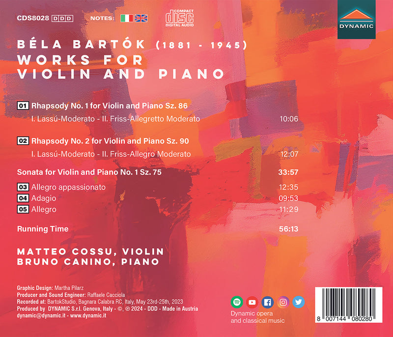 Bartók: Works for Violin & Piano / Cossu, Canino