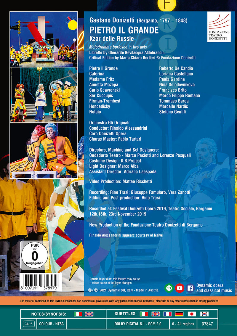 Donizetti: Pietro Il Grande, Czar Delle Russie / Alessandrini, Coro e Orchestra Donizetti Opera