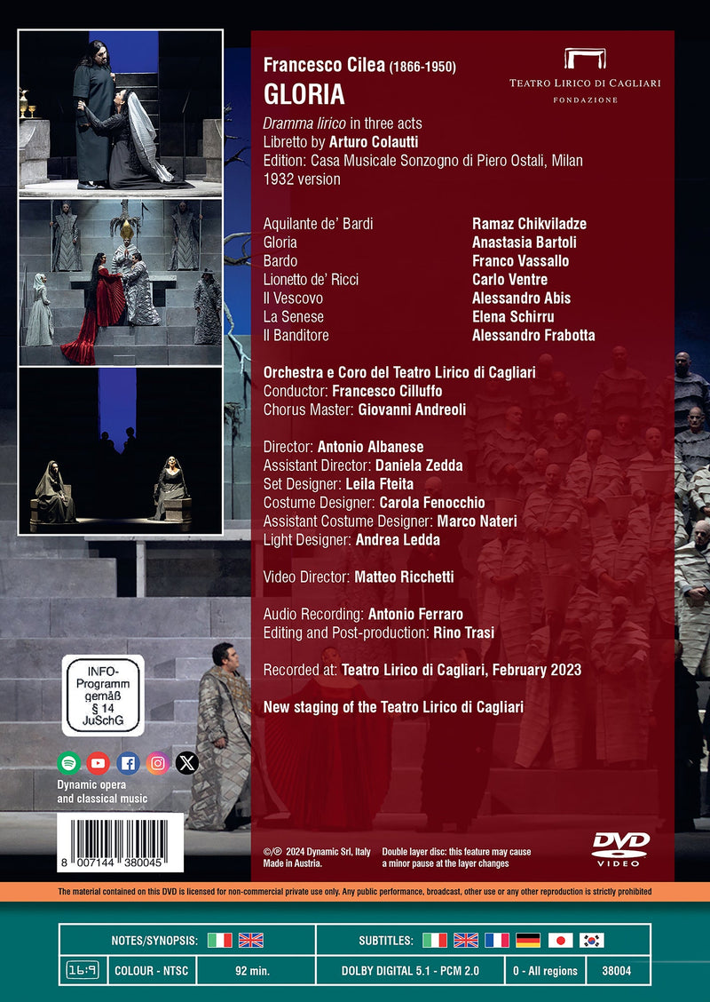 Cilea: Gloria / Cilluffo, Orchestra del Teatro Lirico di Cagliari