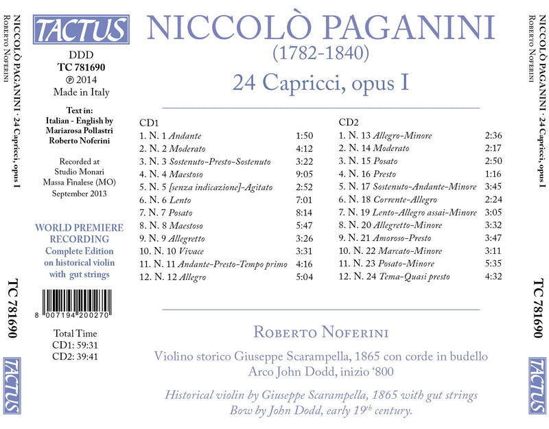 Paganinni: 24 Capricci / Roberto Noferini