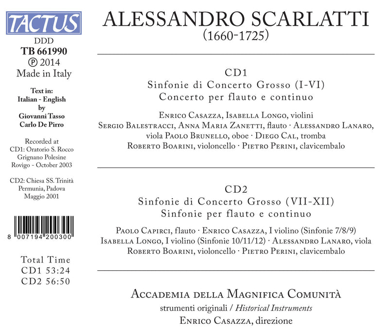 Scarlatti: Sinfonie di Concerto Grosso