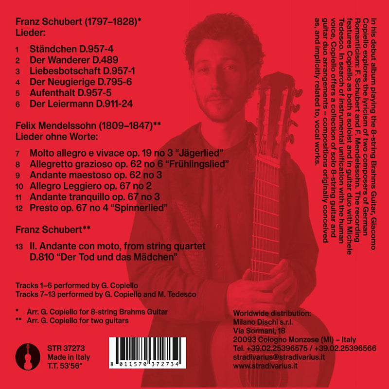Schubert & Mendelssohn: Lieder Arranged for Guitar Duo / Copiello, Tedesco