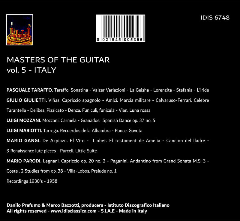 Masters of the Guitar, Vol. 5: Italian Recordings, 1930s-1950s