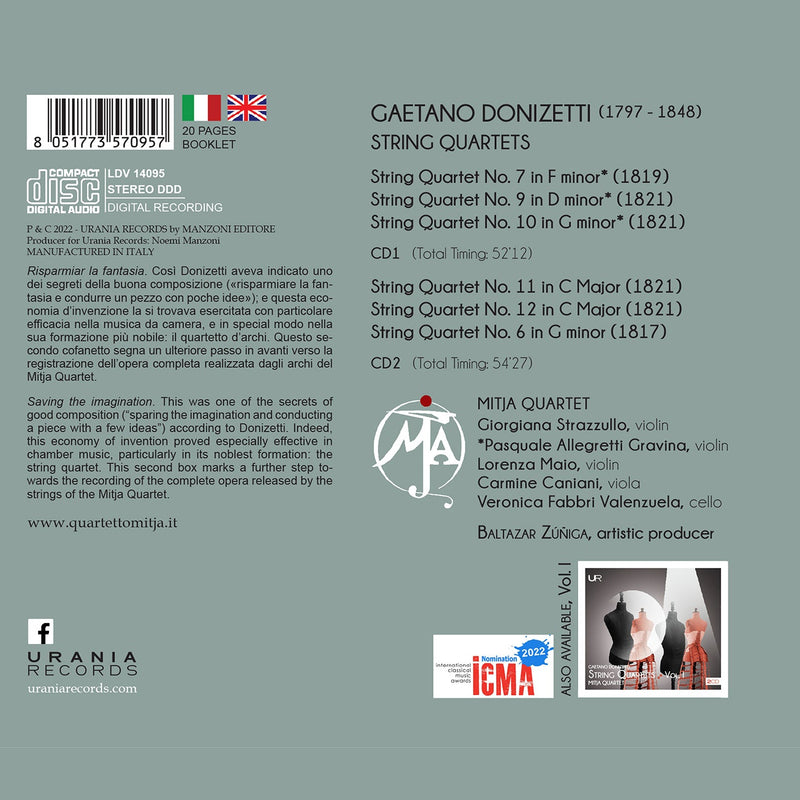 Donizetti: String Quartets, Vol. 2 / Mitja Quartet