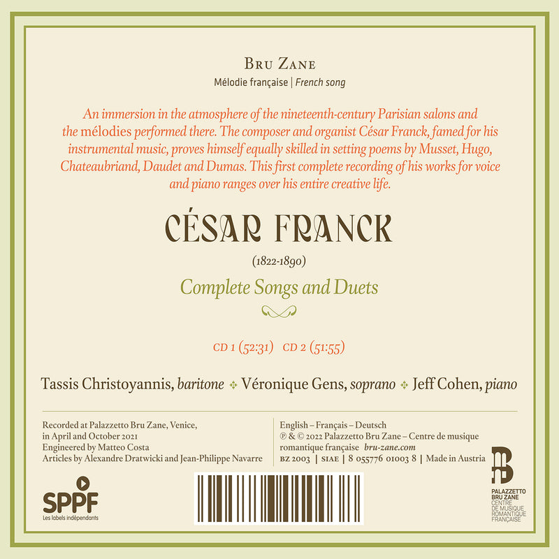 Franck: Complete Songs & Duets / Graziani, Gens, Christoyannis, Cohen
