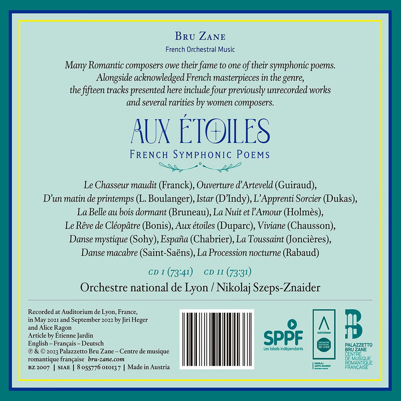 Aux étoiles - French Symphonic Poems / Szeps-Znaider, Orchestre National de Lyon