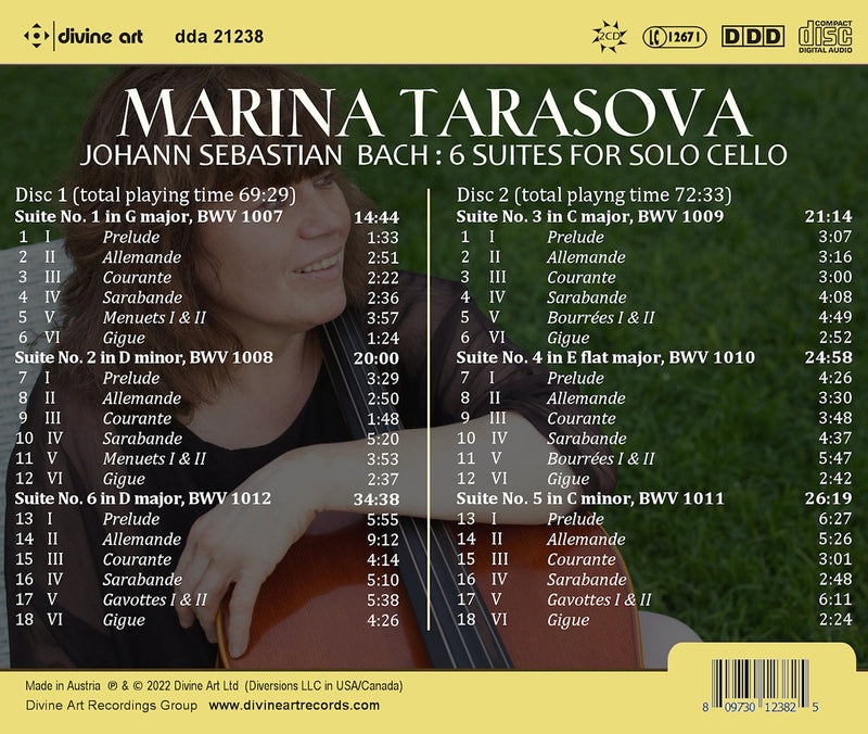 J.S. Bach: 6 Suites for Solo Cello / Marina Tarasova