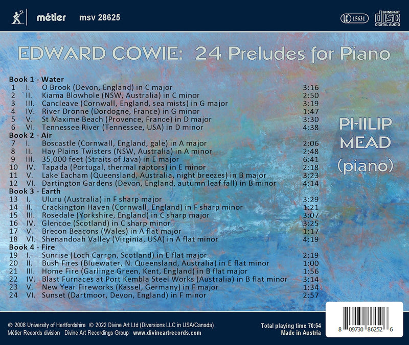 Cowie: 24 Preludes for Piano / Mead