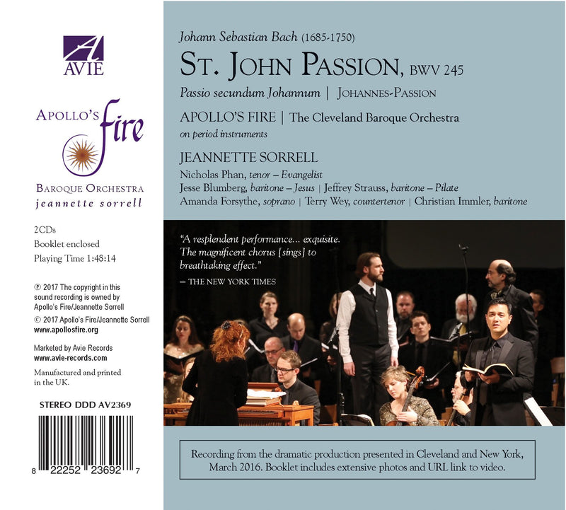 Bach: St. John Passion / Sorrell, Apollo's Fire