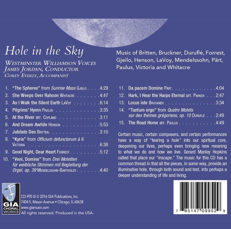 Hole in the Sky / Jordan, Westminster Williamson Voices