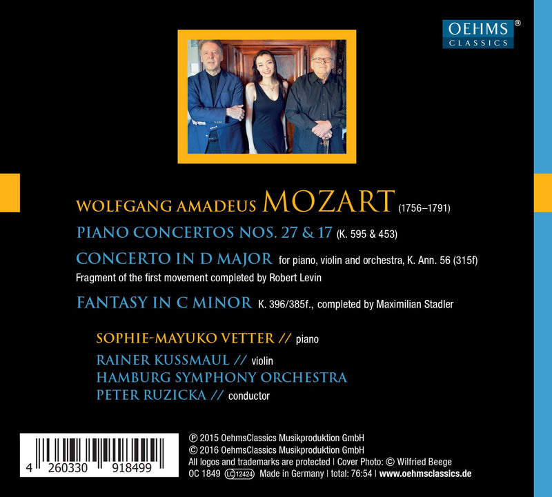 Mozart: Concertos & Fantasia in C Minor, K. 396
