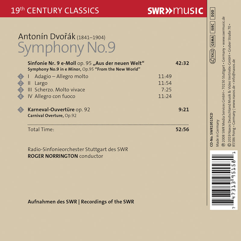 Dvorák: Symphony No. 9 "From the New World" & Carnival Overt