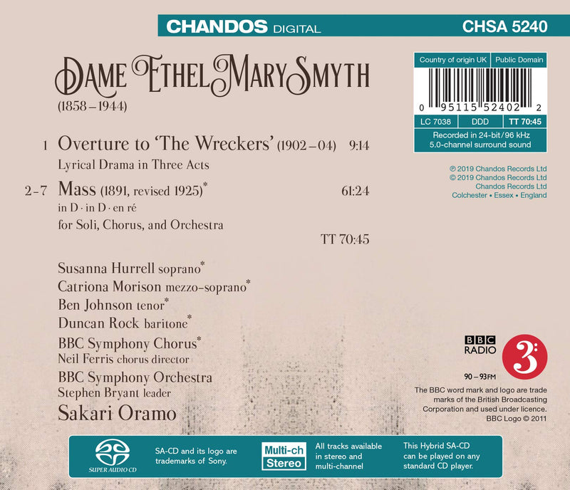 Smyth: Mass in D & The Wreckers Overture / Oramo, BBC Symphony