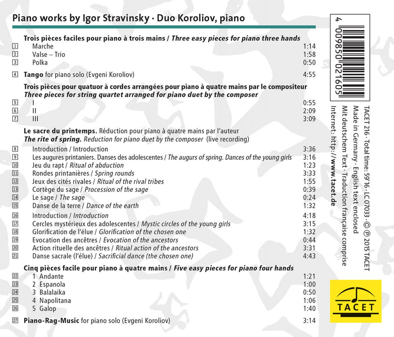 V 17: L'ON Y DANSE PIANO WORKS