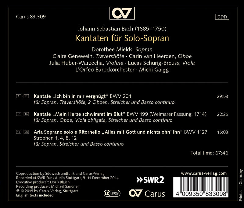 Bach: Cantatas for Solo Soprano / Dorothee Mields
