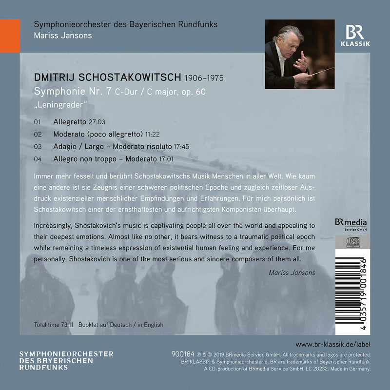 Shostakovich: Symphony No. 7 / Jansons, Bavarian Radio Symphony