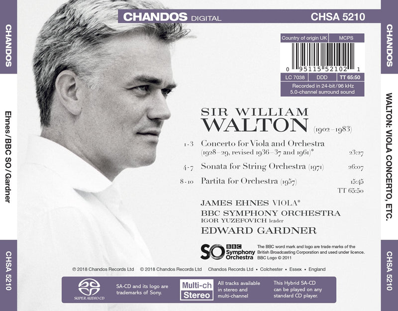 Walton: Viola Concerto, Sonata for Strings, Partita / Gardner, BBC Symphony