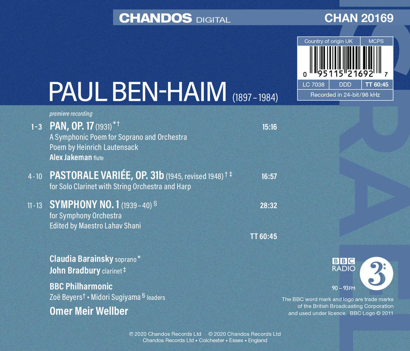 Ben-Haim: Music of Israel / Wellber, BBC Philharmonic Orchestra