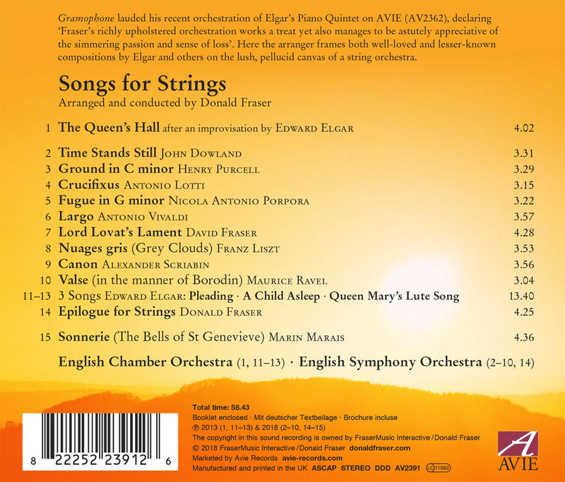 Songs for Strings / Fraser, English Symphony & English Chamber Orchestras