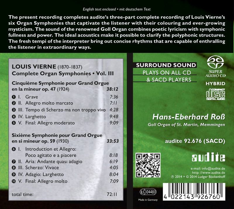 Vierne: Complete Organ Symphonies, Vol. 3