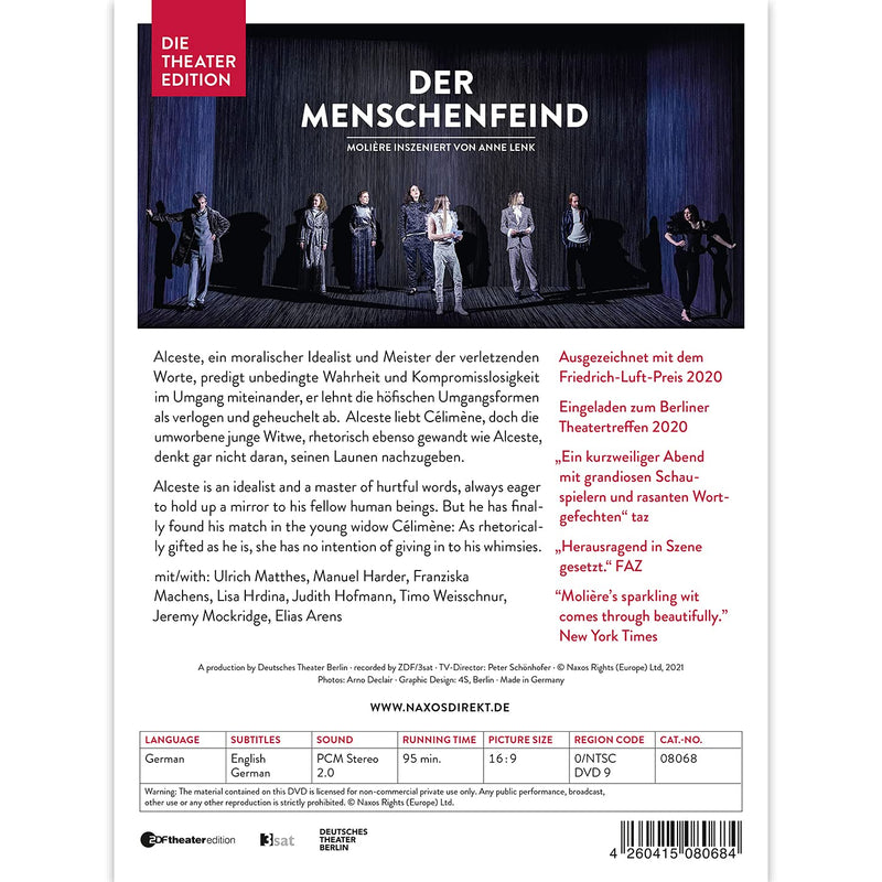 Molière: Der Menschenfeind / Lenk, Deutsches Theater Berlin [DVD]