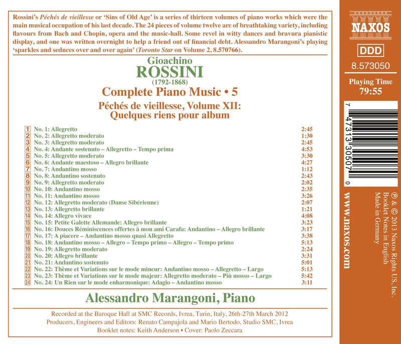 Rossini: Complete Piano Music Vol 5 / Alessandro Marangoni