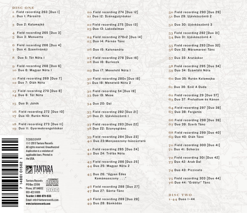Voices From The Past: Bela Bartok's 44 Duos & Original Field Recordings