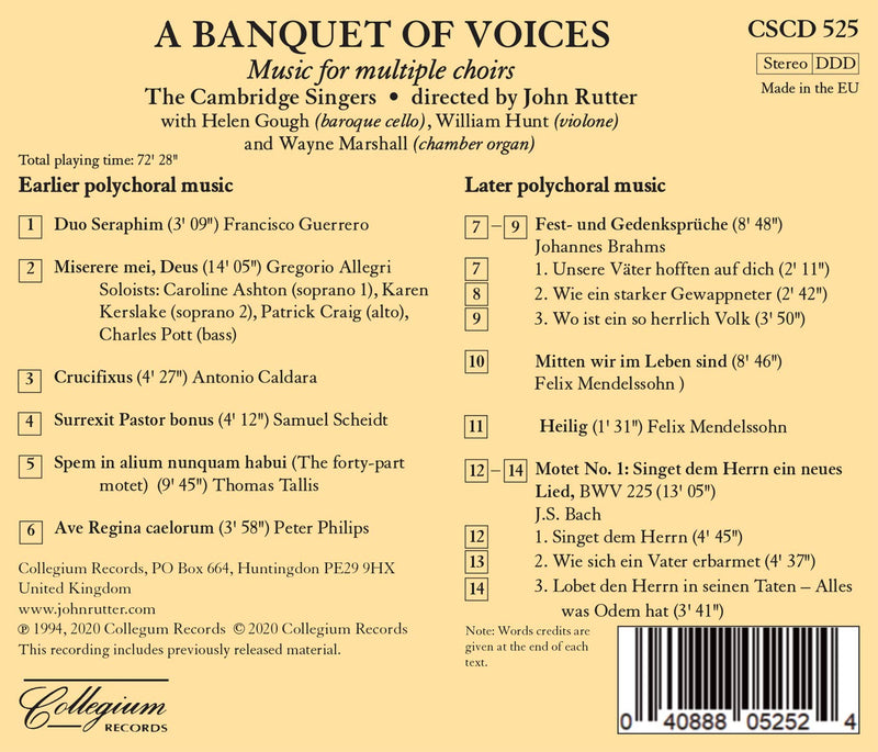 A Banquet of Voices - Music for Multiple Choirs / Rutter, Cambridge Singers