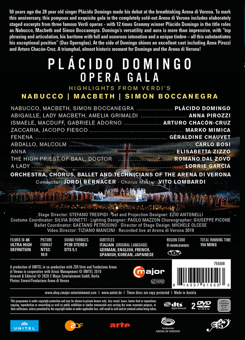 Placido Domingo: Opera Gala - 50 Years at the Arena di Verona [Blu-ray]