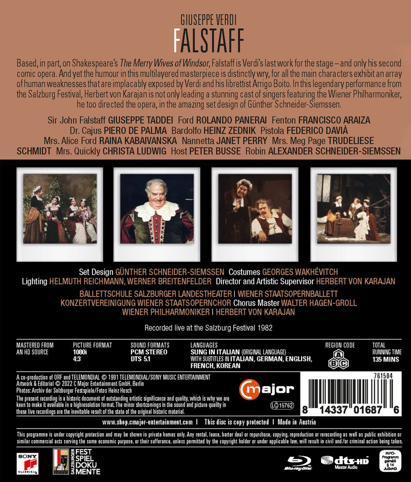 Verdi: Falstaff - Salzburg Festival 1982 / Taddei, Panerai, Aranza, Ludwig, Karajan