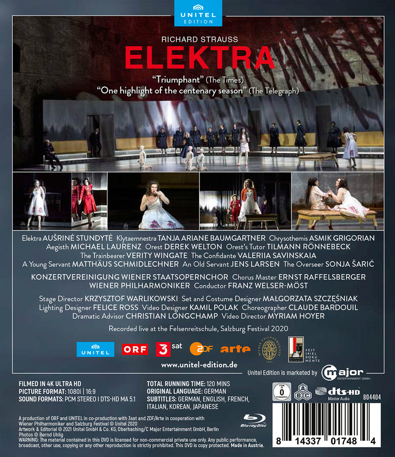 Strauss: Elektra / Welser-Most, Wiener Philharmoniker, Wiener Staatsopernchor [Blu-Ray]