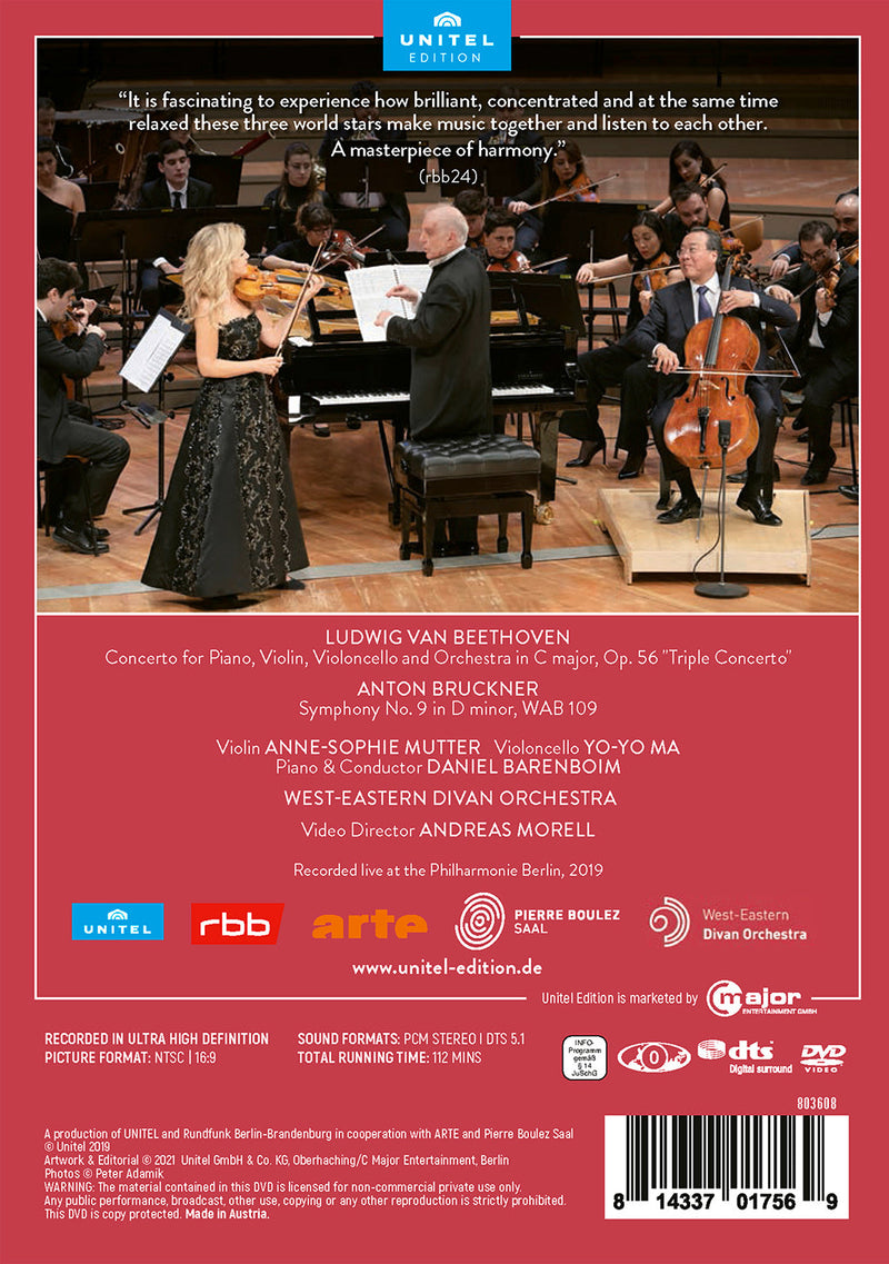 Beethoven: Triple Concerto - Bruckner: Symphony No. 9 / West-Eastern Divan Orchestra
