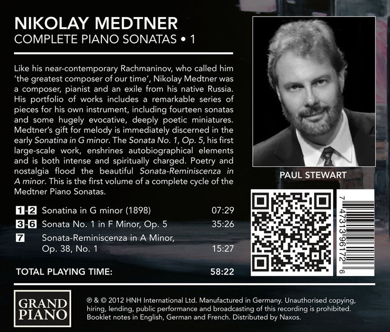 Medtner: Complete Piano Sonatas Vol 1 / Paul Stewart