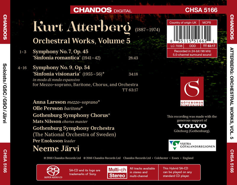 Atterberg: Orchestral Works, Vol. 5 / Larsson, Persson, Jarvi, Gothenburg Symphony
