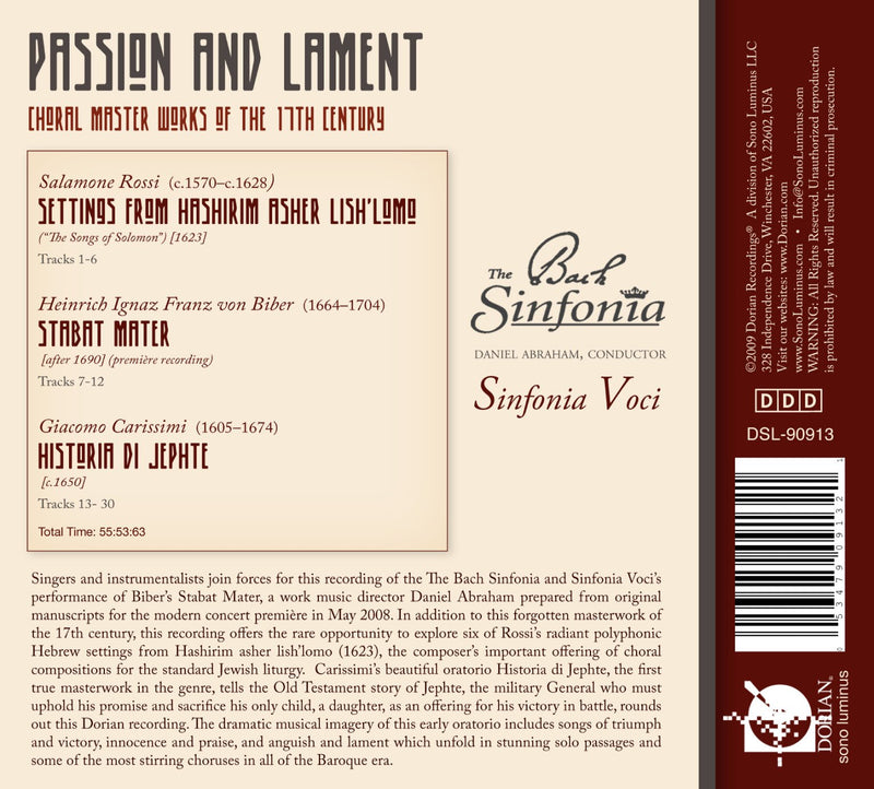 Passion & Lament - Choral Masterworks Of The 17th Century