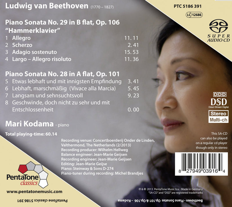 Beethoven: Piano Sonatas Op. 101 & 106 / Kodama