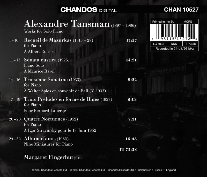 Tansman: Piano Works / Fingerhut