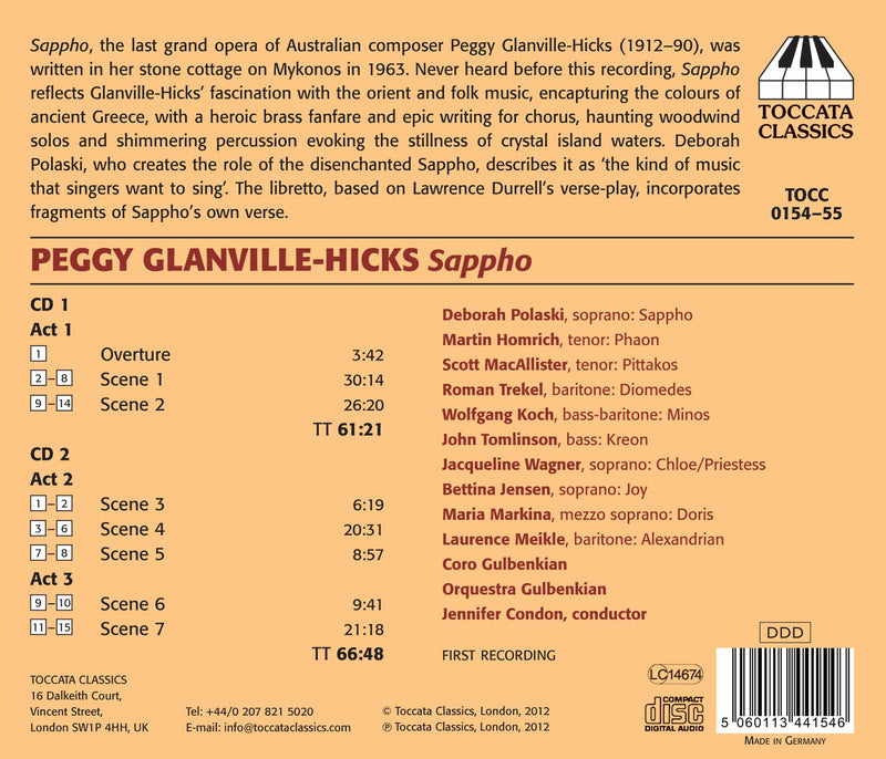Peggy Glanville-hicks: Sappho