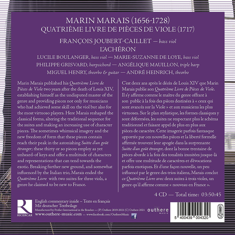 Marais: Viola da Gamba Pieces, Vol. 4 / Joubert-Caillet, L'Achéron