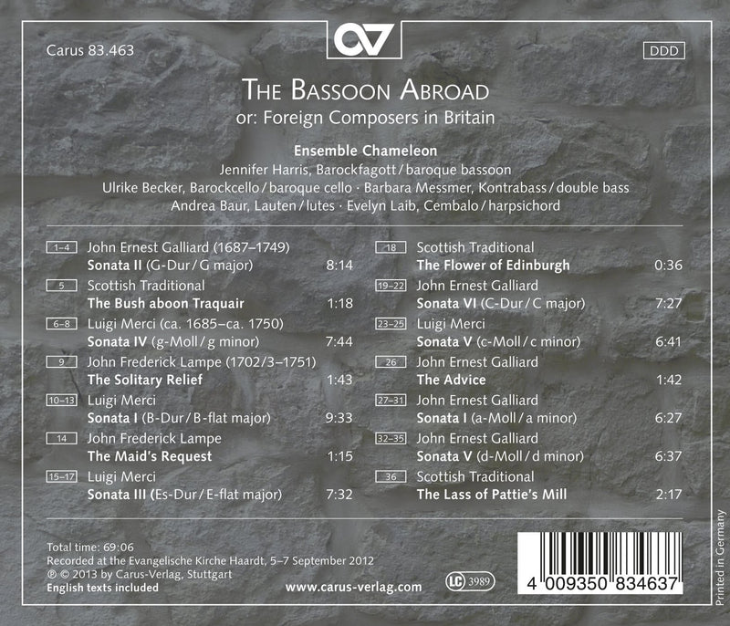 The Bassoon Abroad - Foreign Composers In Britain / Harris, Ensemble Chameleon