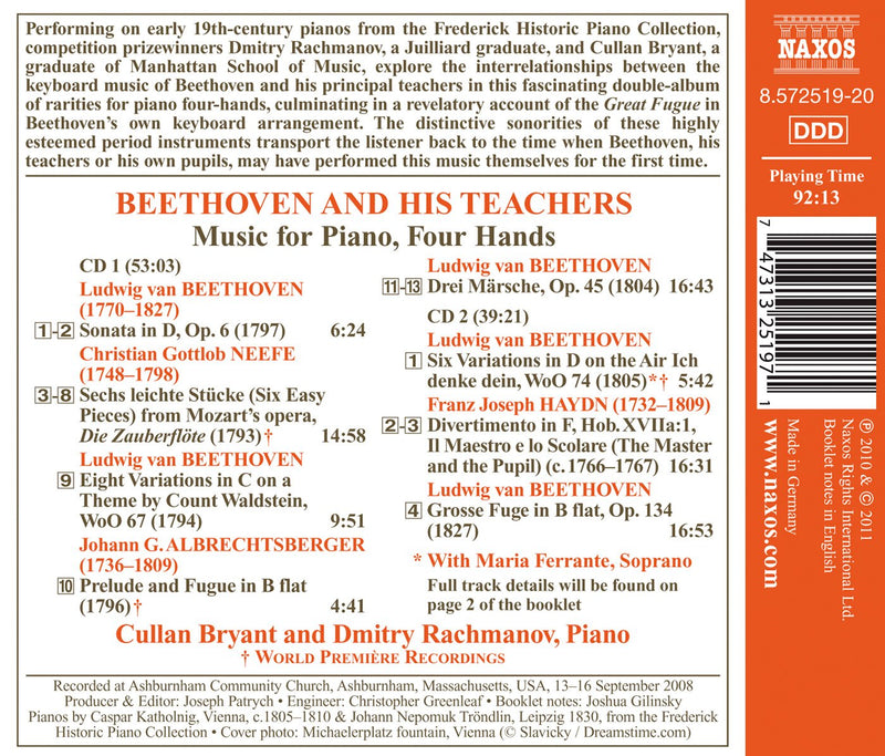Beethoven And His Teachers: Music For Piano Four Hands / Bryant, Rachmanov