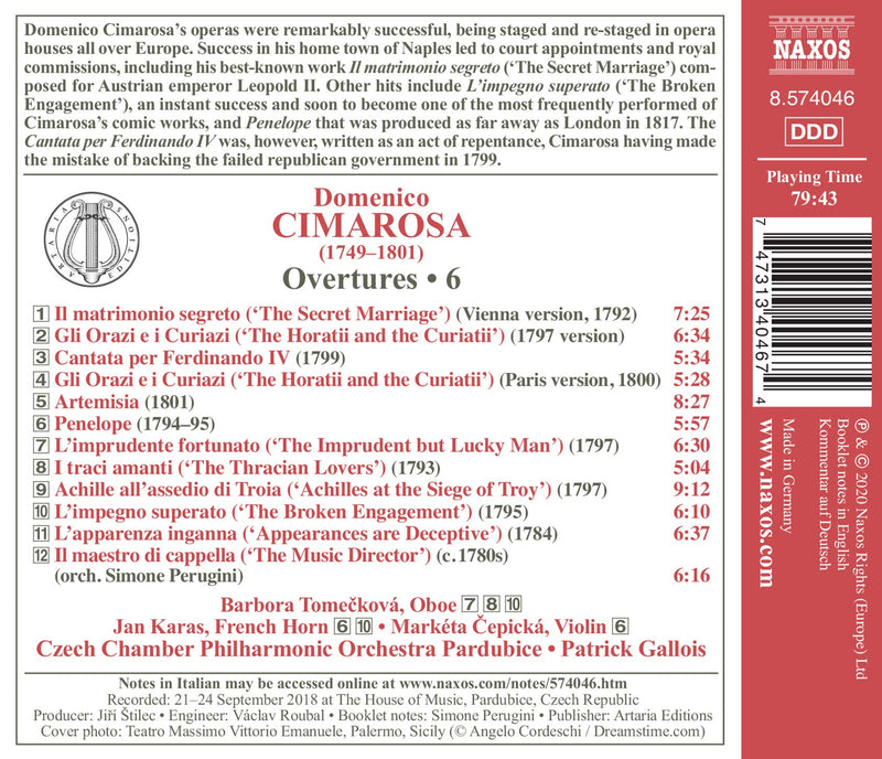 Cimarosa: Overtures, Vol. 6