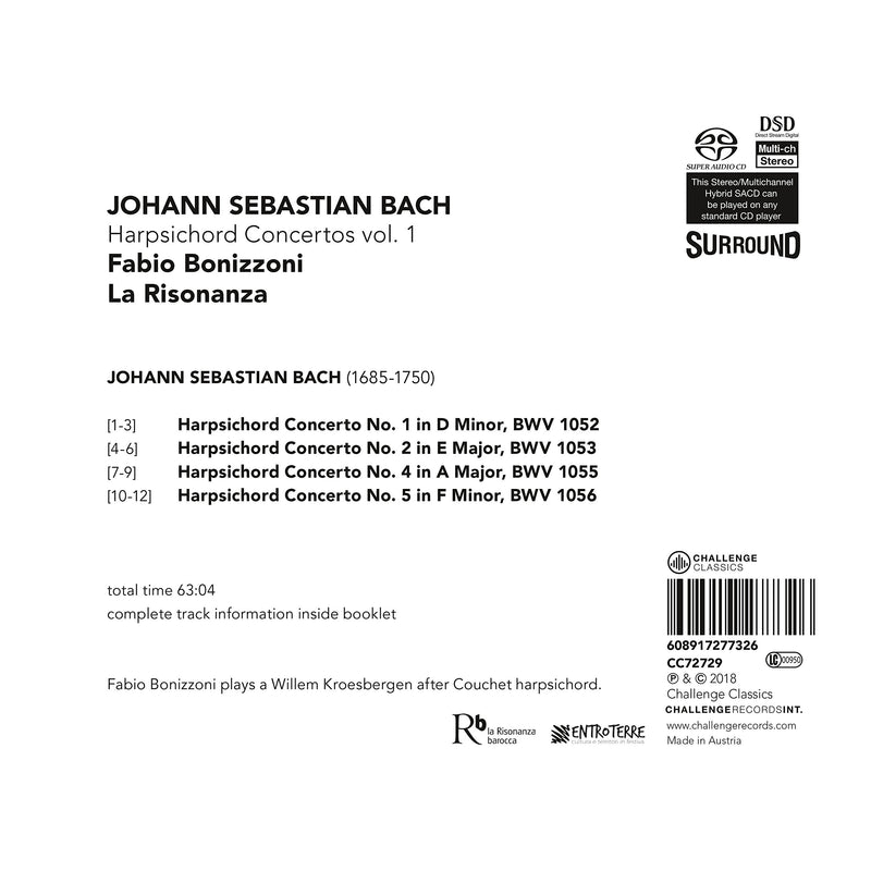 Bach: Harpsichord Concertos, Vol. 1 / Bonizzoni, La Risonanza