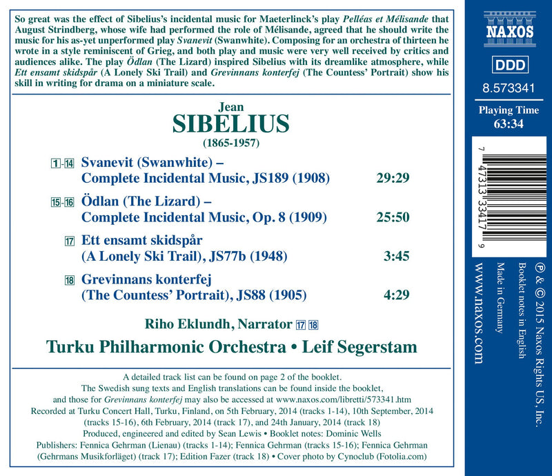 Sibelius: Swanwhite - Complete Incidental Music / Segerstam