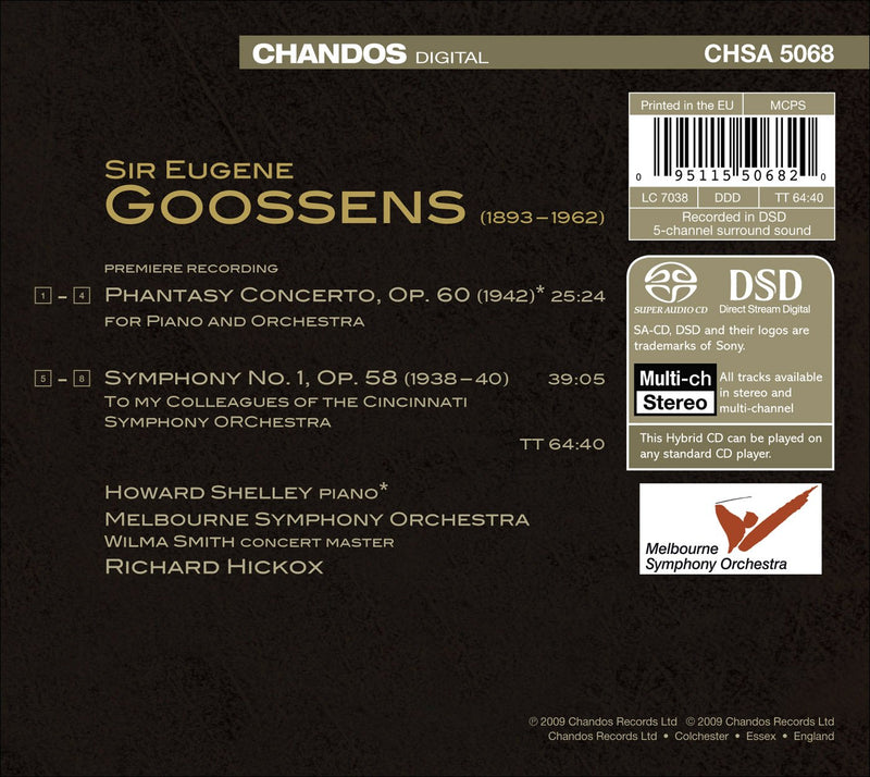 Goossens: Phantasy Concerto, Symphony No 1 / Hickox