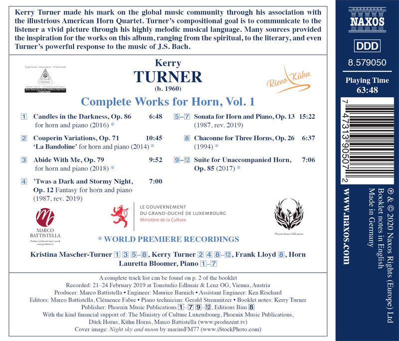 Turner: Complete Works for Horn, Vol. 1 / Mascher-Turner, Lloyd
