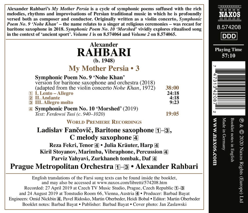 Rahbari: My Mother Persia - Symphonic Poems, Vol. 3 / Prague Metropolitan Orchestra
