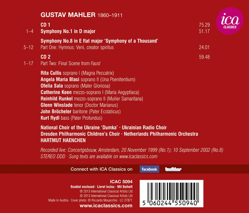 Mahler: Symphonies Nos. 1 & 8